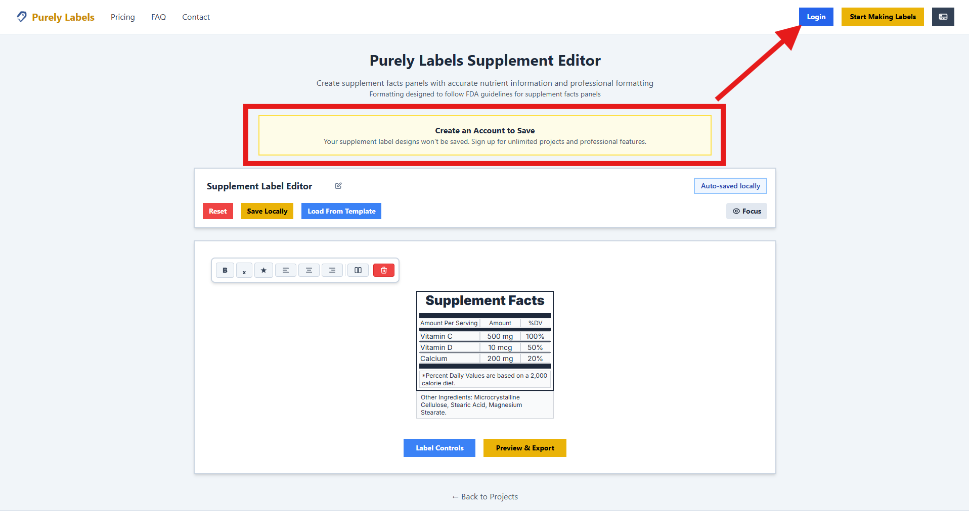Guest Notice and Login Options